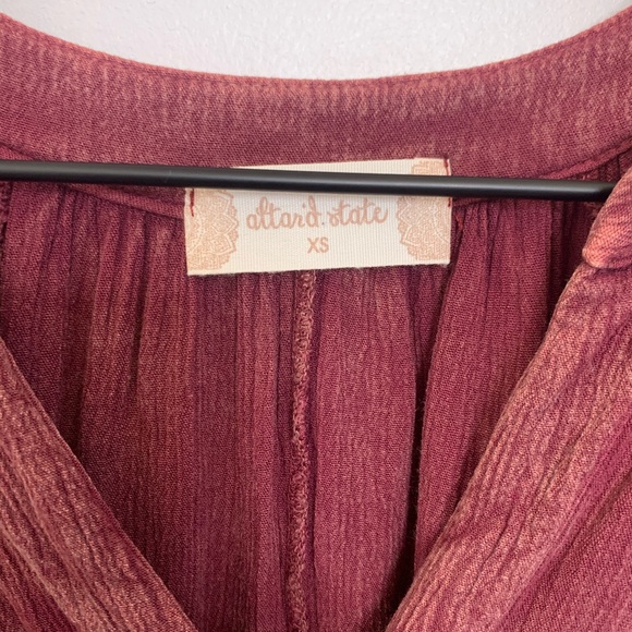 Altar’d State maroon oversized peplum top - Picture 4 of 7